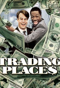 Image of poster for 1983 movie Trading Places, with photo of Dan Ackroyd at left and Eddie Murphy at right